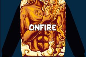 独特火焰图案服装裁片印花设计，展现个性与力量