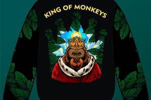 时尚街头风格猴子印花服装裁片设计