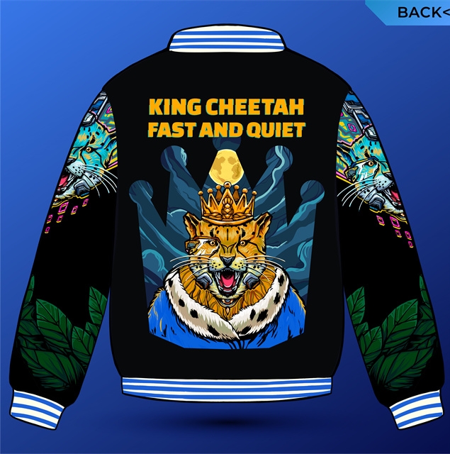 时尚潮流服装裁片印花设计:猎豹国王图案