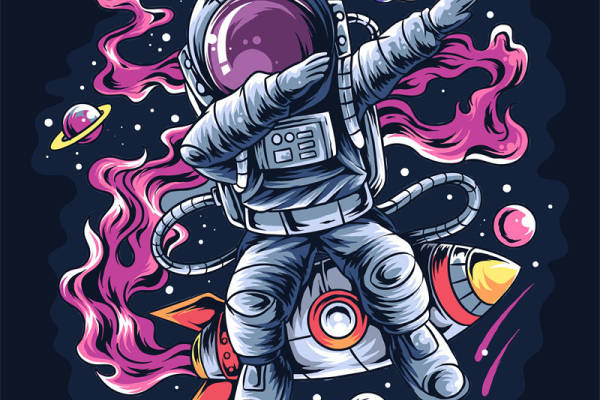 太空探险主题服装印花设计,展现宇宙魅力