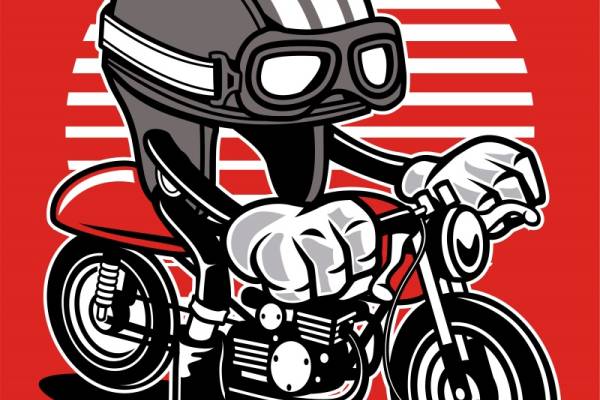 时尚摩托车主题服装裁片印花设计