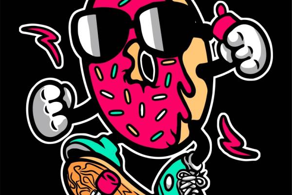 时尚街头风西瓜主题服装裁片印花设计