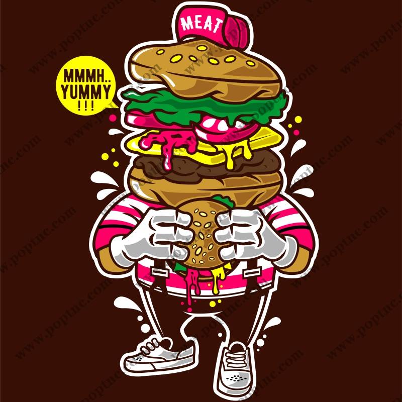 时尚潮流汉堡服装印花设计,展现个性魅力