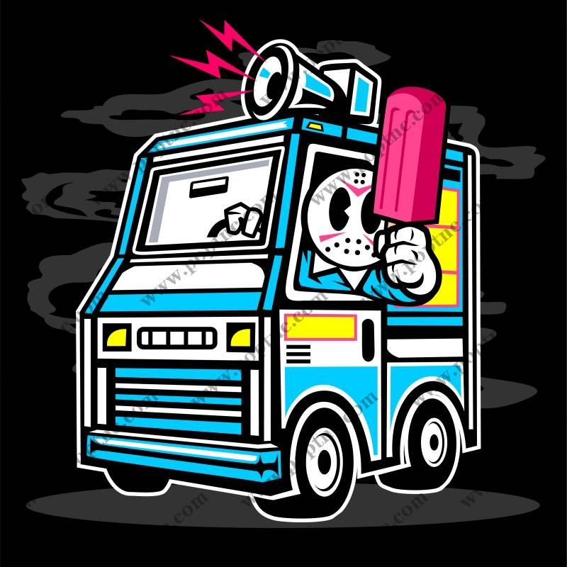 创意卡通风格服装印花设计:熊猫司机驾驶公交车