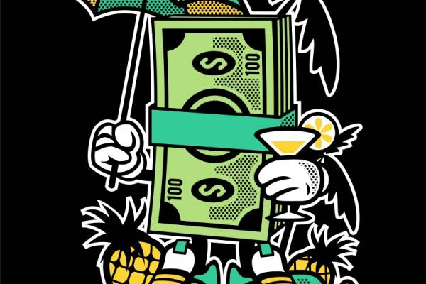 热带风情美元服装裁片印花设计