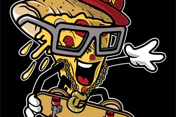 时尚滑板热狗服装印花设计,街头潮流新宠