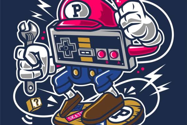 创意复古游戏机服装印花设计