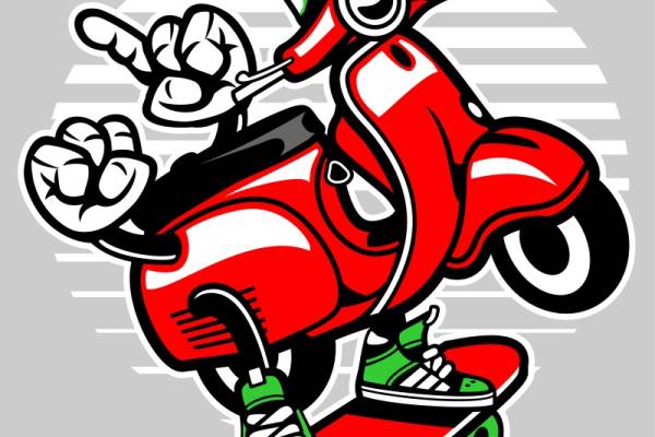 时尚街头风摩托车主题服装裁片印花设计