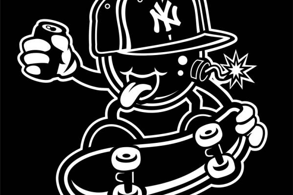 时尚街头风格服装裁片印花设计