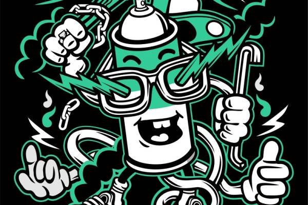 街头风格服装裁片印花设计：酷炫涂鸦风格