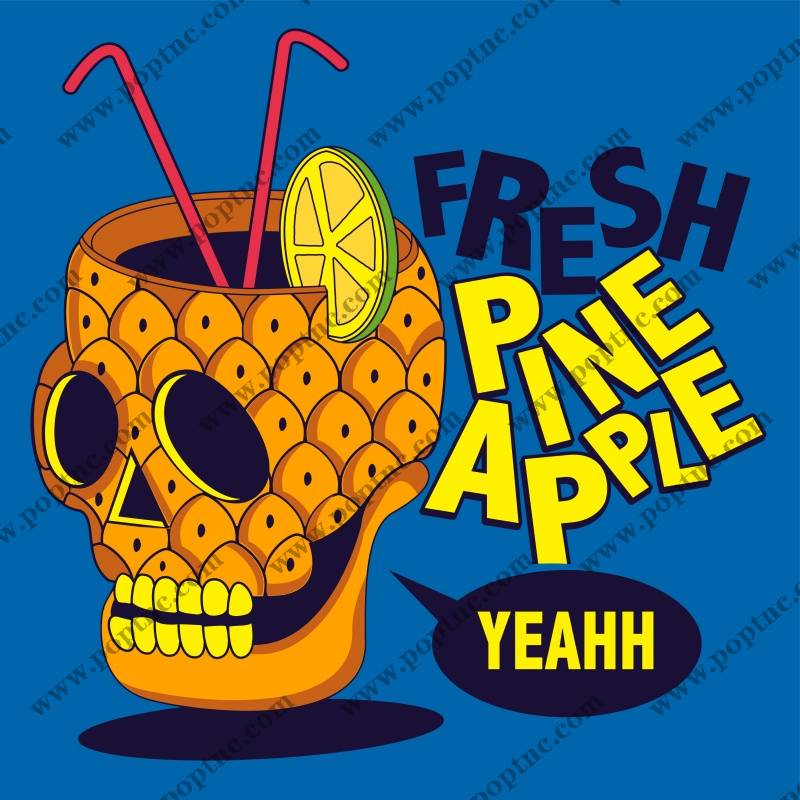 时尚菠萝服装印花设计,展现夏日活力