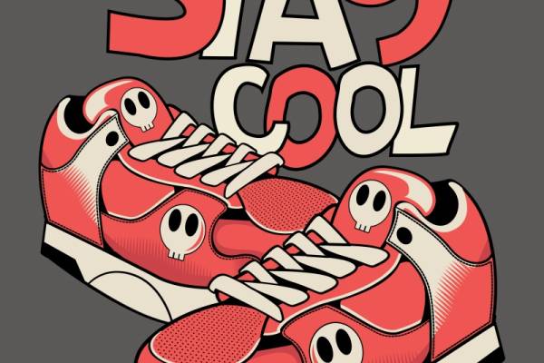 时尚潮流服装印花设计：保持酷炫的红色运动鞋图案