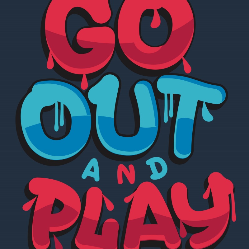 时尚街头风格服装印花设计：GO OUT AND PLAY