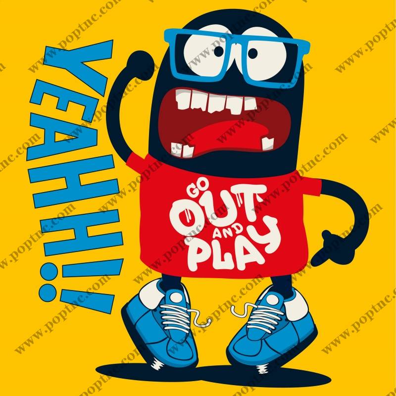 时尚潮流服装裁片印花设计:活泼卡通形象