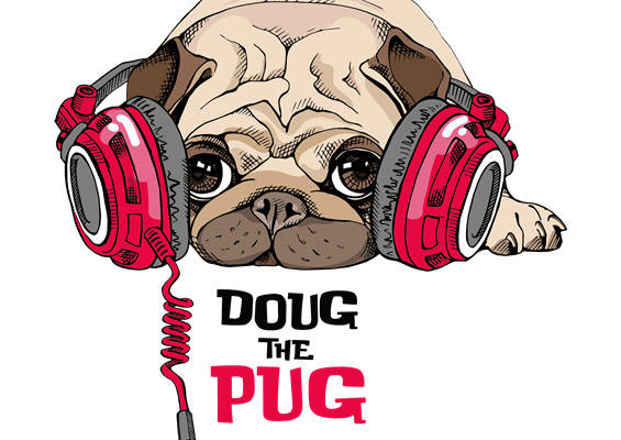 时尚音乐爱好者必备：可爱哈巴狗服装印花设计