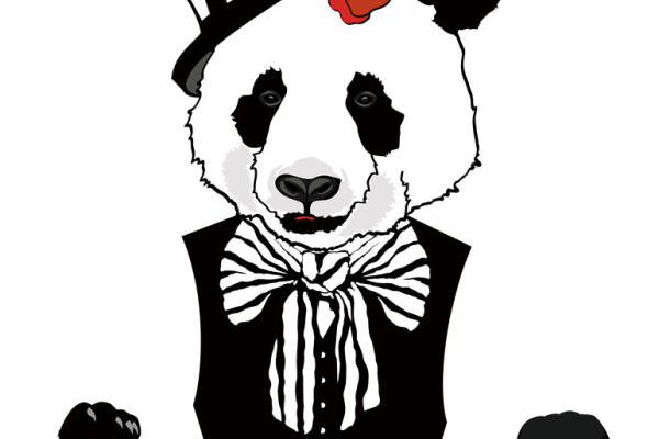 时尚熊猫服装裁片印花设计，打造独特街头风格