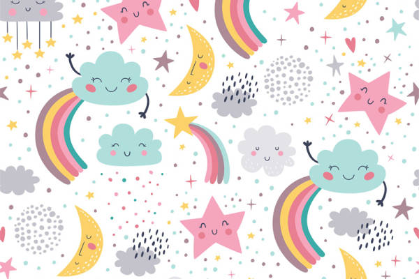 梦幻可爱卡通服装印花裁片设计