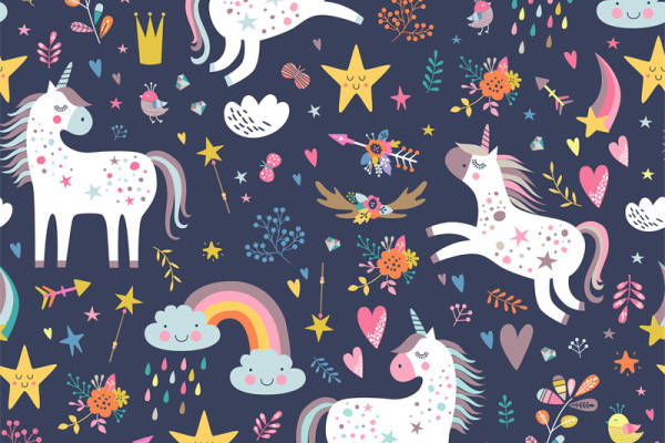梦幻独角兽主题服装印花设计，打造童话风格时尚单品