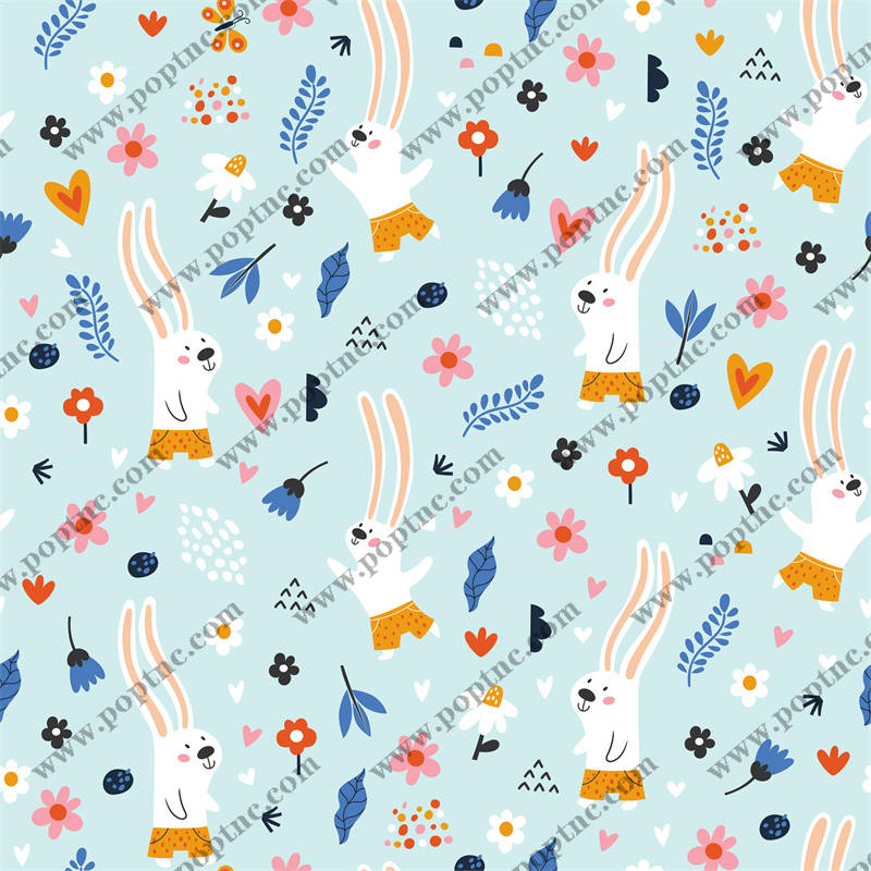 2024年新款可爱兔子服装印花面料设计