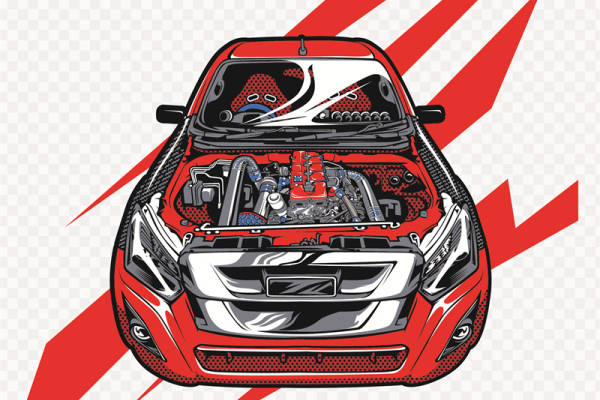 时尚汽车引擎服装印花设计,展现速度与激情