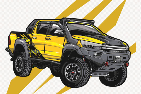 时尚越野皮卡车主题服装印花设计