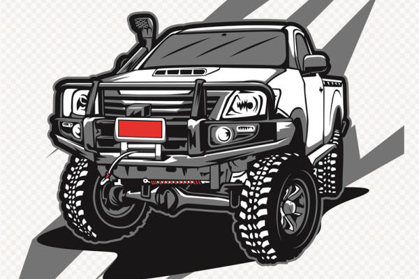 时尚越野汽车主题服装印花设计