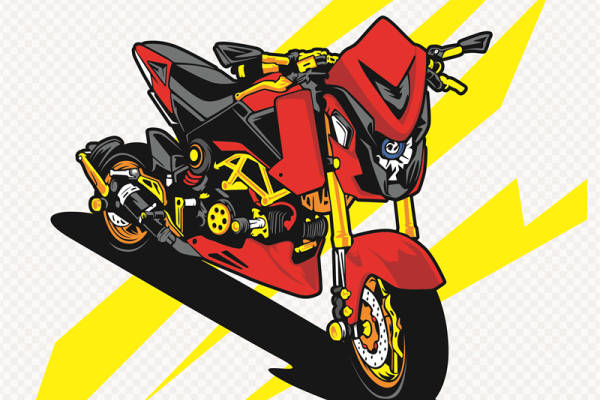 时尚动感摩托车裁片印花服装设计