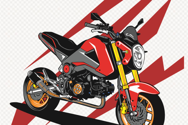 时尚摩托车图案裁片印花服装设计