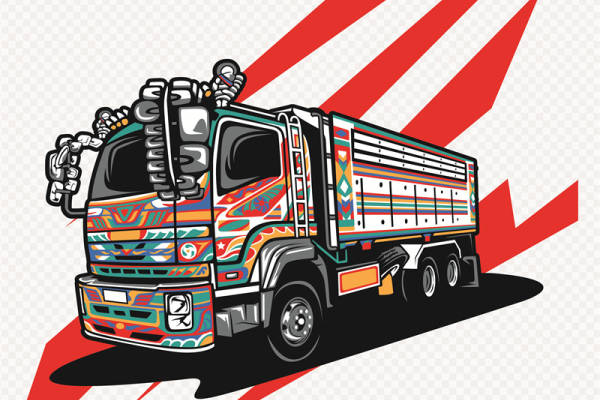 创意卡车裁片印花服装，展现独特个性风格