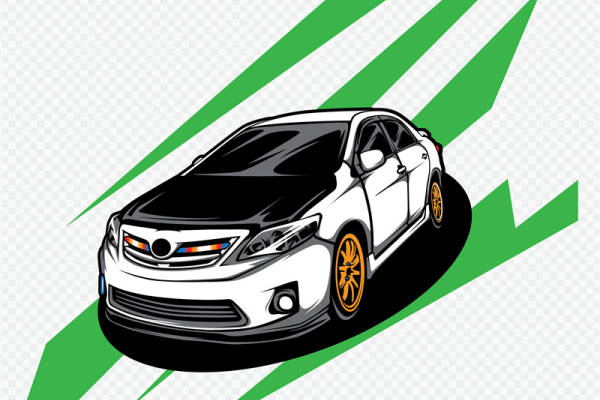 动感汽车图案裁片印花设计，打造时尚个性服装