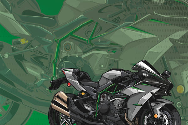 时尚潮流摩托车主题服装印花设计