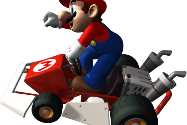 经典卡通角色裁片印花服装：超级马里奥赛车风格