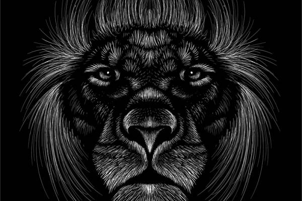 时尚霸气狮子头裁片印花服装印花设计