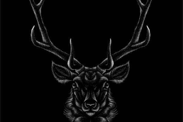 独特鹿头图案裁片印花服装印花设计