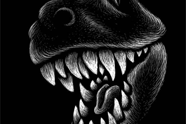 独特裁片印花设计：鲨鱼嘴图案服装印花