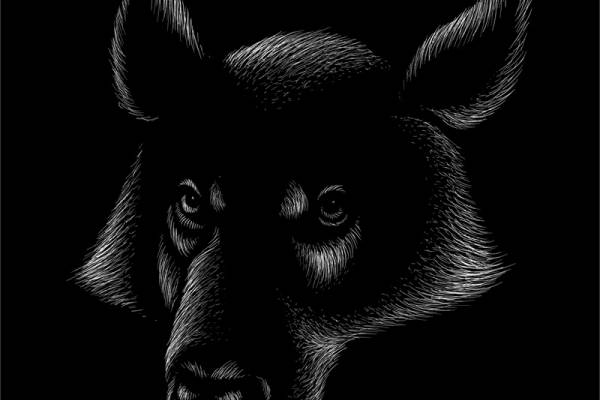 时尚黑白鹿头裁片印花服装印花设计