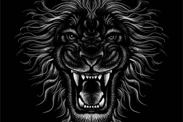 时尚霸气狮子头裁片印花服装印花设计