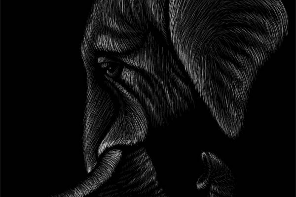 时尚个性服装印花设计：狗头裁片印花图案