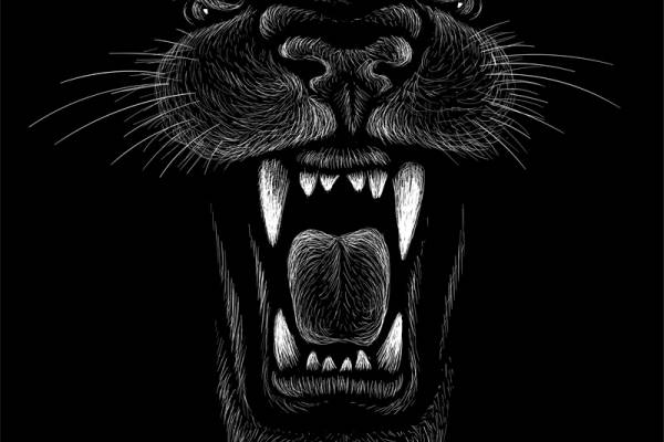 时尚街头风服装印花设计：霸气狮子头裁片印花图案