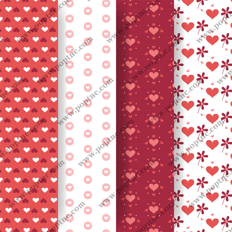 浪漫心形图案服装印花面料 甜美风格设计