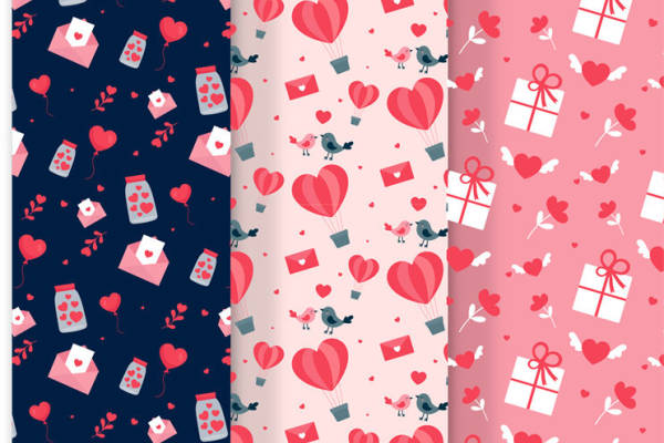 情人节主题面料印花设计,浪漫服装印花图案