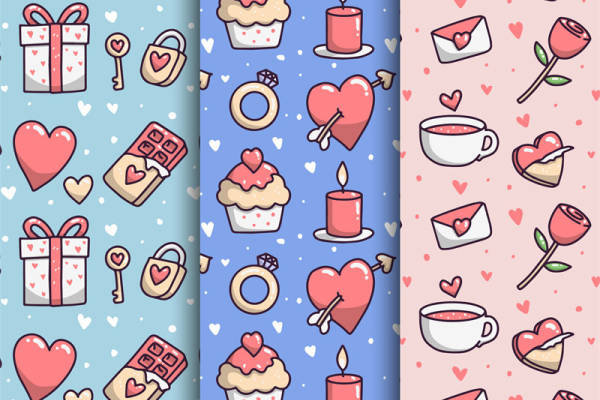 浪漫情人节主题面料印花服装印花设计