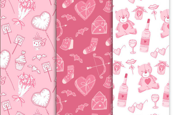情人节粉色浪漫面料印花服装印花设计