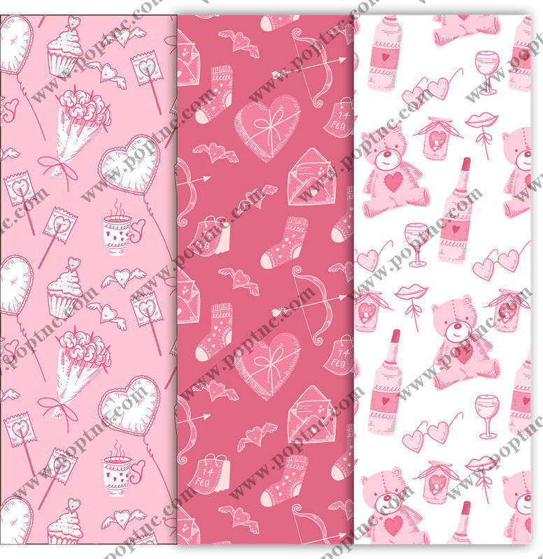 情人节粉色浪漫面料印花服装印花设计