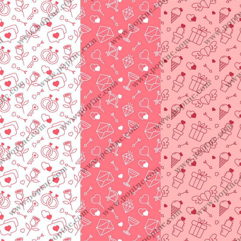 浪漫粉色情人节主题面料印花服装印花设计
