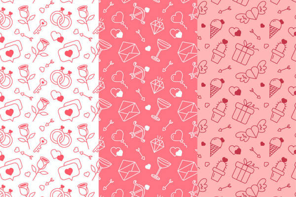 浪漫粉色情人节主题面料印花服装印花设计
