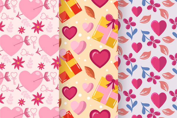 浪漫花卉与礼物盒图案面料印花服装印花设计