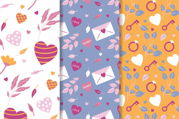 浪漫风格面料印花设计,适用于情人节服装印花