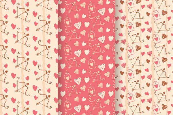 浪漫心形图案面料印花:情人节服装印花设计