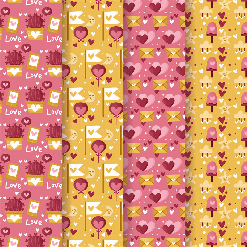 浪漫爱情主题面料印花服装印花设计